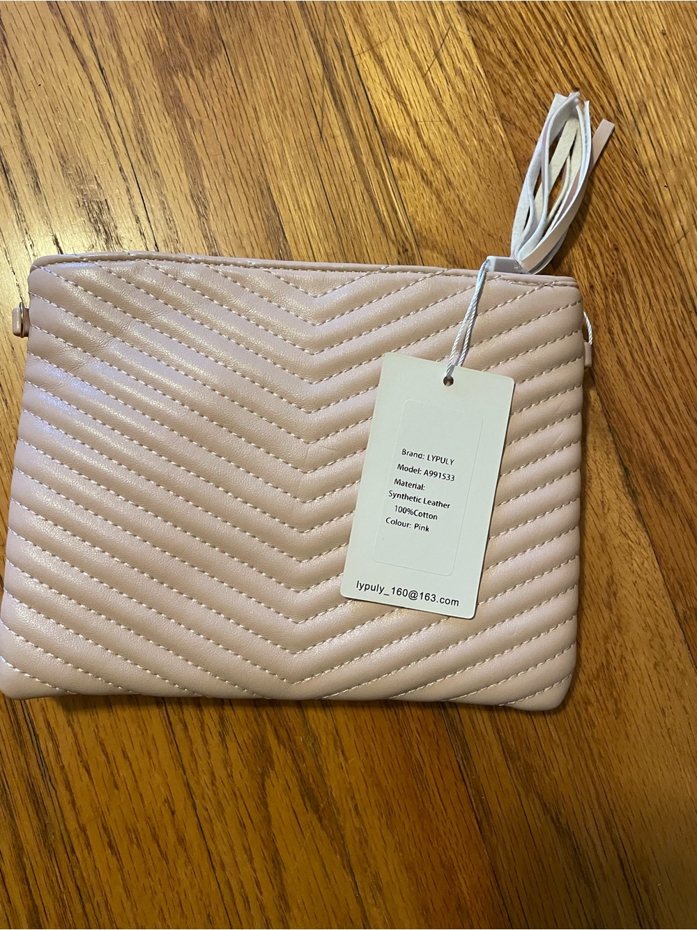 Pink Quilted Synthetic Leather Wristlet Clutch